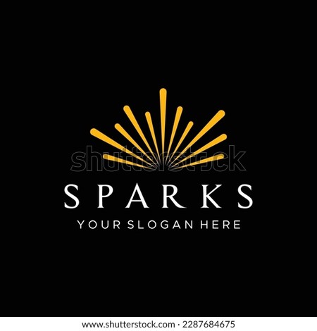 Creative colorful spark logo design in modern style. Logotype for business, brand, celebration, fireworks, stars.