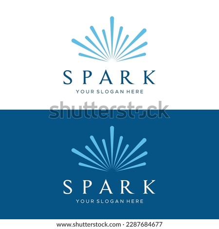 Creative colorful spark logo design in modern style. Logotype for business, brand, celebration, fireworks, stars.