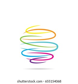 creative colorful spiral line make round shape design