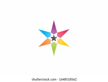 Creative colorful star vector logo design template