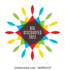 creative colorful sticker or label design vector