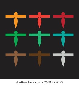 Creative Colorful Sticker Set Design