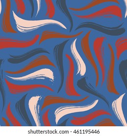 Creative colorful striped background. Seamless pattern with hand drawn brushstrokes in bright variety of colors. Can be printed on textile, wrapping paper, fashion clothes etc. Vector illustration