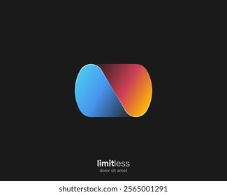 Creative colorful strong modern infinity logo