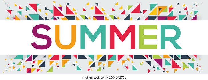 creative colorful (Summer) text design,written in English language, vector illustration.