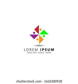 Creative Colorful Teamwork Icon Logo Design Template. Icon Logo isolated on white background