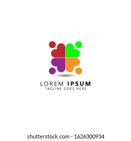 Creative Colorful Teamwork Icon Logo Design Template. Icon Logo isolated on white background