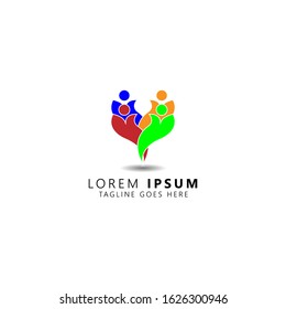 Creative Colorful Teamwork Icon Logo Design Template. Icon Logo isolated on white background