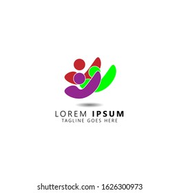 Creative Colorful Teamwork Icon Logo Design Template. Icon Logo isolated on white background