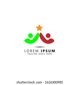 Creative Colorful Teamwork Icon Logo Design Template. Icon Logo isolated on white background