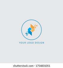 Diseño de logotipo de tecnología creativa colorida
