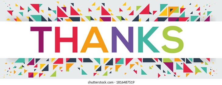 creative colorful (Thanks) text design,written in English language, vector illustration.