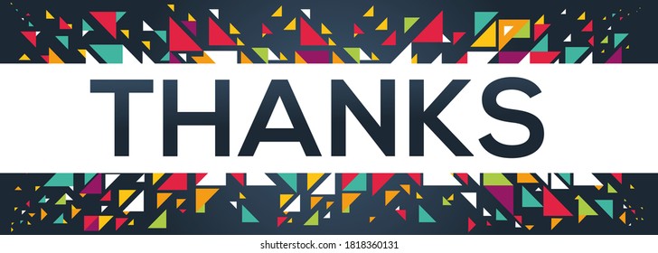 creative colorful (Thanks) text design,written in English language, vector illustration.