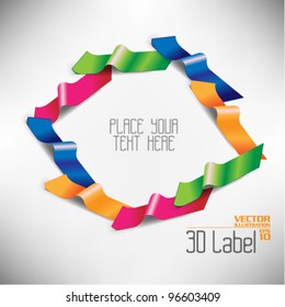 creative colorful three dimensional label vector design