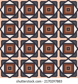 Creative colorful tile pattern with floral and geometric elements for tapestry and fabrics
