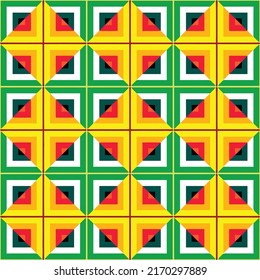 Creative colorful tile pattern with floral and geometric elements for tapestry and fabrics