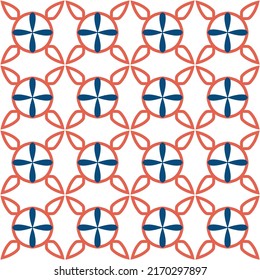 Creative colorful tile pattern with floral and geometric elements for tapestry and fabrics