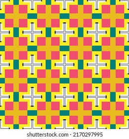 Creative colorful tile pattern with floral and geometric elements for tapestry and fabrics