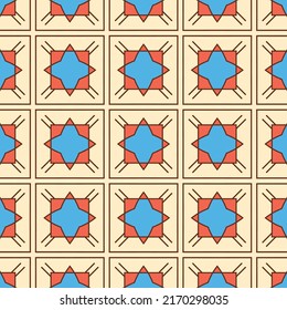 Kreative bunte Fliesenmuster mit floralen und geometrischen Elementen für Tapeten und Stoffe