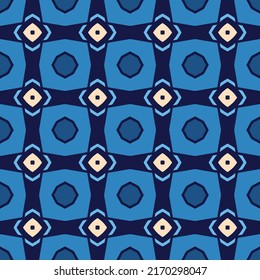 Creative colorful tile pattern with floral and geometric elements for tapestry and fabrics