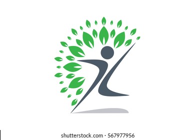 Creative Colorful Tree Human Concept. Business community icons. Vector design elements. Stock Illustration.