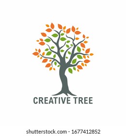 Creative Colorful Tree Logo Symbol