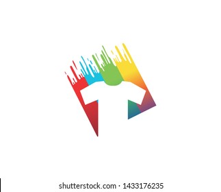 Creative Colorful T-shirt Silkscreen Logo Symbol Vector illustration