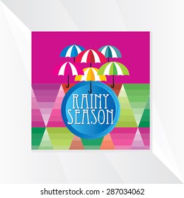 creative colorful umbrella with colorful background vector illustration