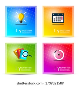 Creative Colorful Vector Layouts Set. Modern Business Annual Report Banners with Flat Icons. Web or Print Templates.