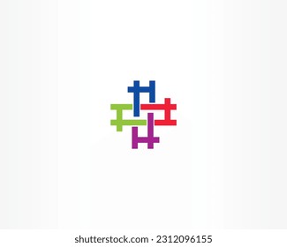 Creative colorful vector line logo design icon concept.