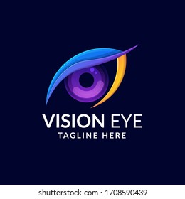 Creative Colorful Vision Eye Logo Template. Suitable for Media Company, Media Logo and Technology Logo.