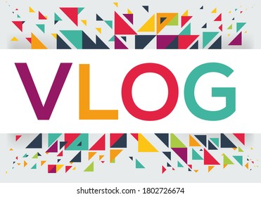 kreatives, bunter (Vlog) Text-Design, Vektorgrafik.