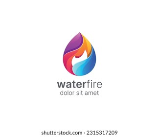 Creative colorful water drop logo