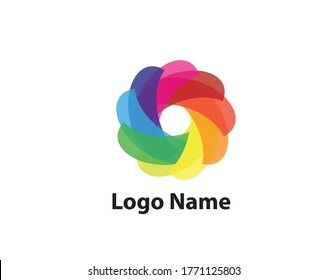 Creative colorful wave circle logo