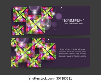 creative colorful website header or banner set for business or corporate sector.