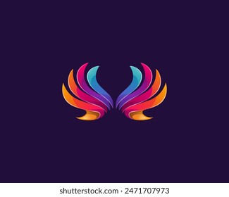 Creative colorful wings logo gradient