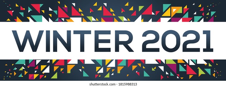 creative colorful (Winter 2021) text design,written in English language, vector illustration.