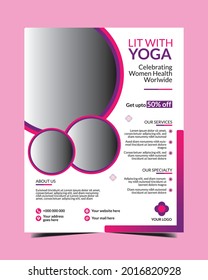 Diseño creativo y colorido del volante de yoga