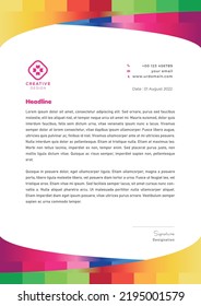 Creative Colorfull letterhead design template 