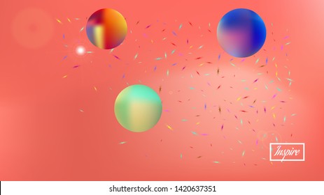 Creative colorific illustration design. Background texture, unused. Recent space fantasy. Coral colored. Super planets themed background. Colorful background theme.