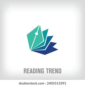 Das Trendlogo der Kreativkolumnisten. Einzigartige Farbübergänge. Design-Vorlage für das Firmenlogo beim Lesen und Schreiben. Vektorgrafik