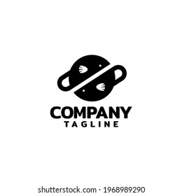 creative combination from cup and fish. cafe logo vector template.