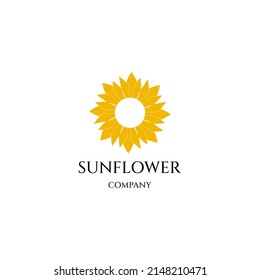 creative combination design of leaves and circles. sunflower logo