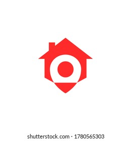 creative combination of house and pin location icon. Logo template