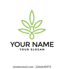 Creative combination of letter H with leaf, can also be combined with cannabis leaf and cannabis leaf