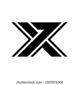 Creative Combination of Letter X and Number 7 Initials X7 or 7X Logo Design Vector