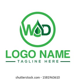 A creative combination of w,d or d,w cannabis logo type company identity vector design template with high resolution