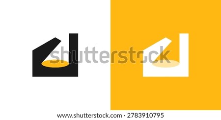a Creative combining spotlight and home logo design . Abstract home with spotlight logo design vector icon symbol
