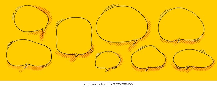 Kreative Comic-Sprache unterstreichen mit Manga-Dialog und grafischen Soundeffekten. Die Sprachbox vervollständigt Comicszenen und moderne Manga-Layouts.