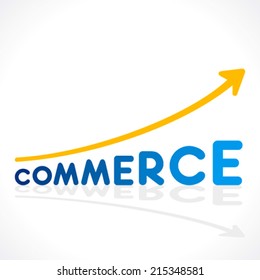 creative commerce word design like growth graph vector